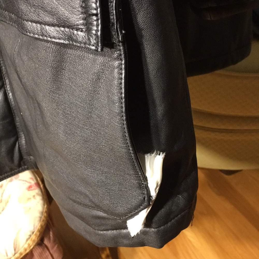 Eddie Bauer Leather Goose Down Jacket - Gem